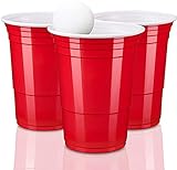 Rote Becher – Beer Pong Cups 16 oz. 473 ml rot inkl. 3 Beer Pong Bälle und Beer Pong Regelwerk - 2
