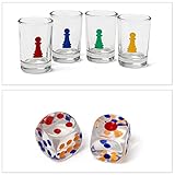 Würfel Trinkspiel / Saufspiel aus Glas – Drinking Ludo - 6