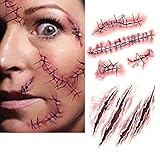 Narben Tattoo zum Abwaschen – Halloween Schminke - 6