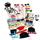Witzige Partyaccessoires | perfekt für lustige Fotos - Schnurrbart, Hut, Brillen etc