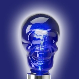 totenkopf glühbirne blau