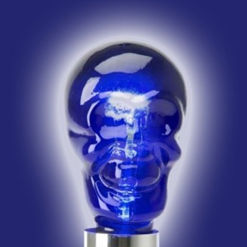 totenkopf glühbirne blau